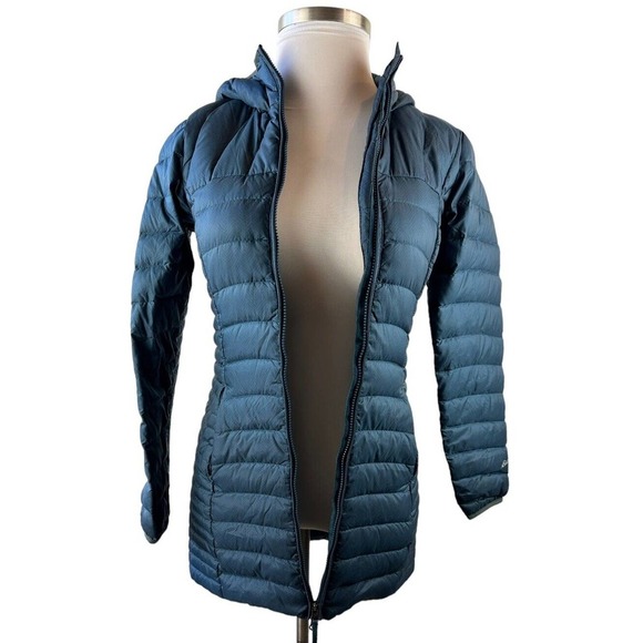 Eddie Bauer Astoria Hooded Down Parka Blue Hooded Puffer Jacket Coat Size XS - Picture 3 of 13